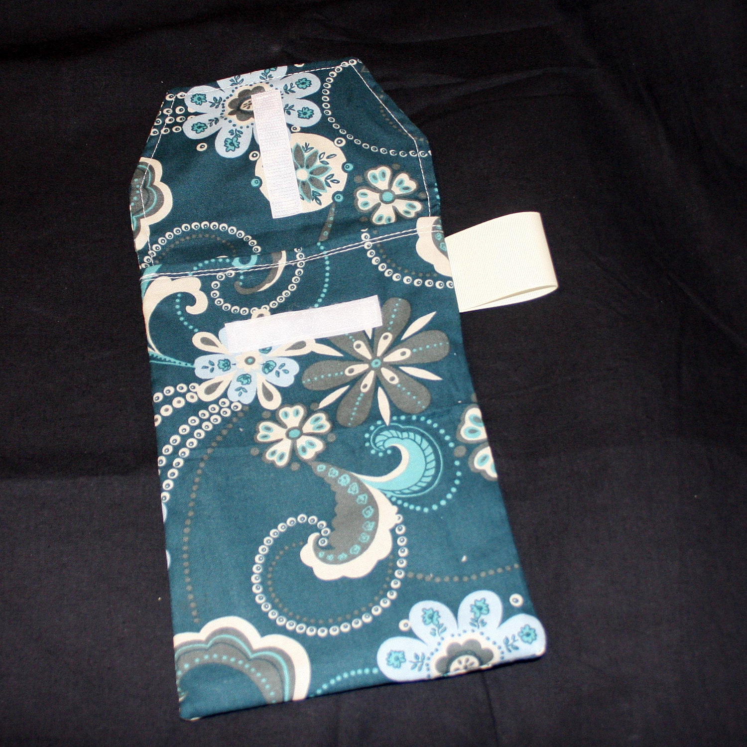 Diaper Clutch -Teal Blooms Diaper Clutch with a Pocket