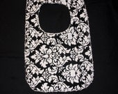 Toddler Bib - Black Dandy Damask Toddler Bib
