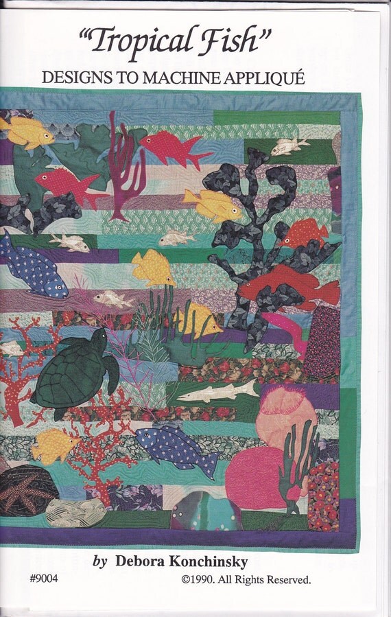 Tropical Fish Quilt Pattern by Critter by cedarpointdesigns