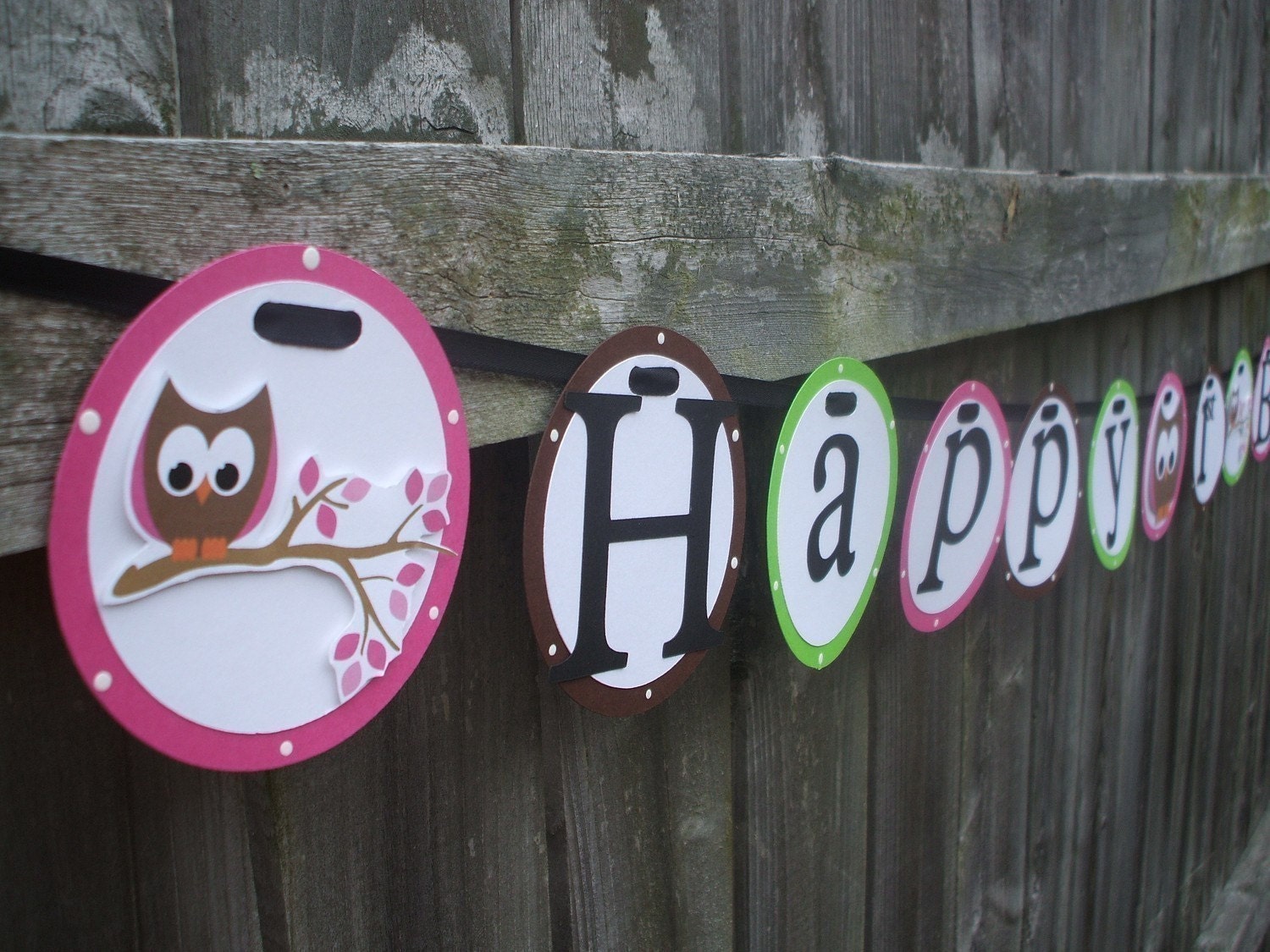 Owl Birthday banner ( You choose the banner and Owl colors) Il_170x135