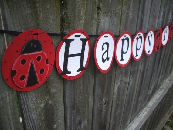 Ladybug Birthday Banner Il_570xn