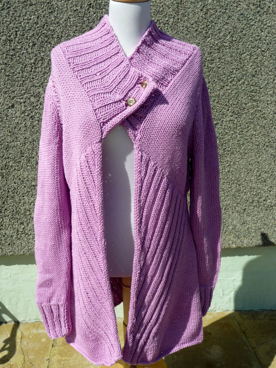 Handknitted Cardigan in Dusty Rose
