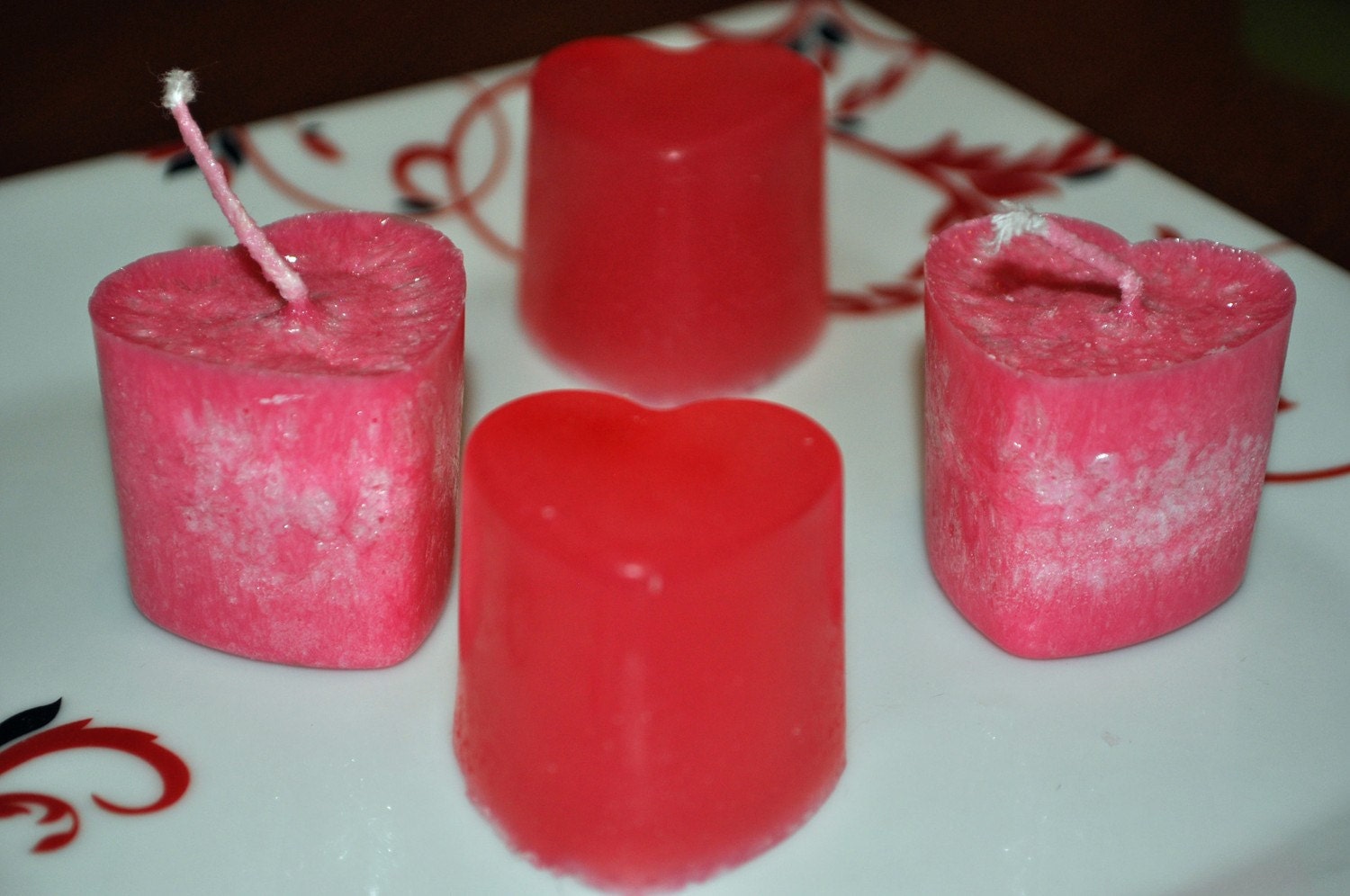Handmade Heart Shaped Soap and Candle Set