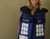 Doctor Who TARDIS INSPIRED Hooded Scarf with pockets