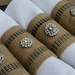 Napkin Rings / Burlap Jute, Rhinestones, Set of 4