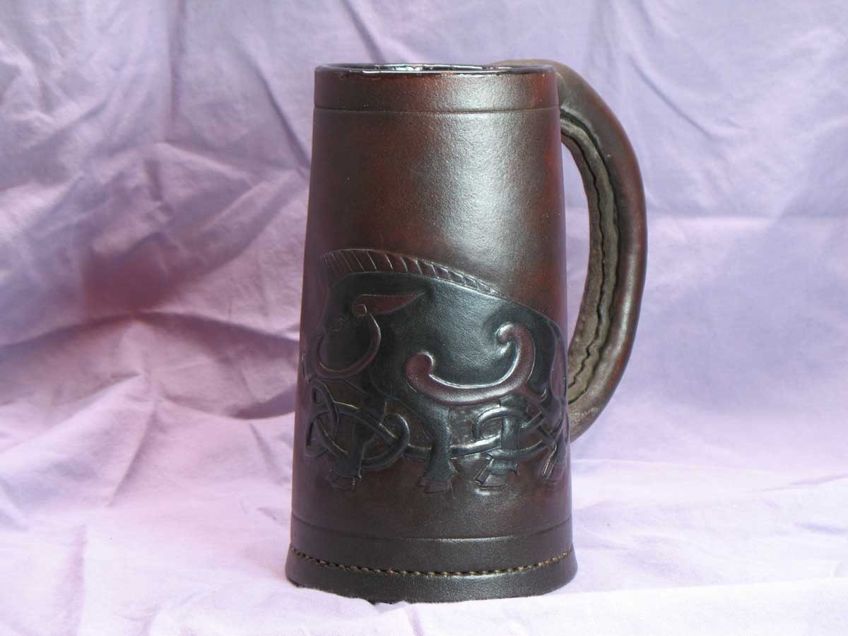 leather mug