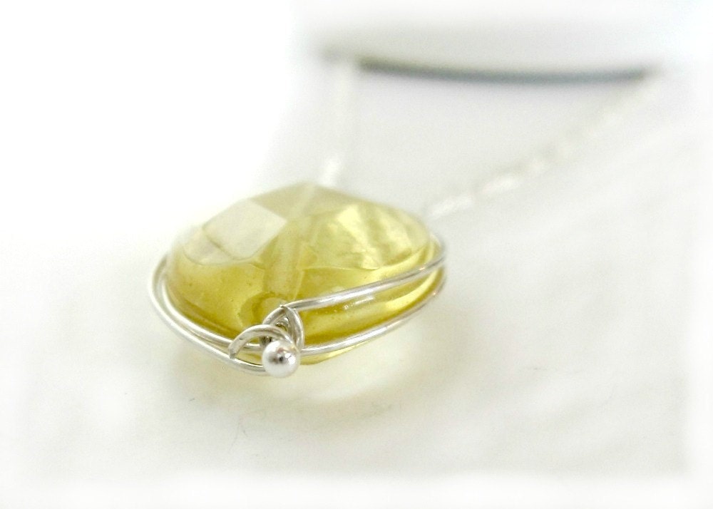 Clearly Lovely Citrine and Silver Pendent Necklace