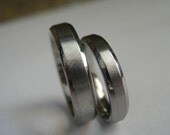 Titanium Ring SET Wedding Bands Beveled Edges AX15