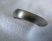 Titanium Ring Domed Profile Burnished Finish Band