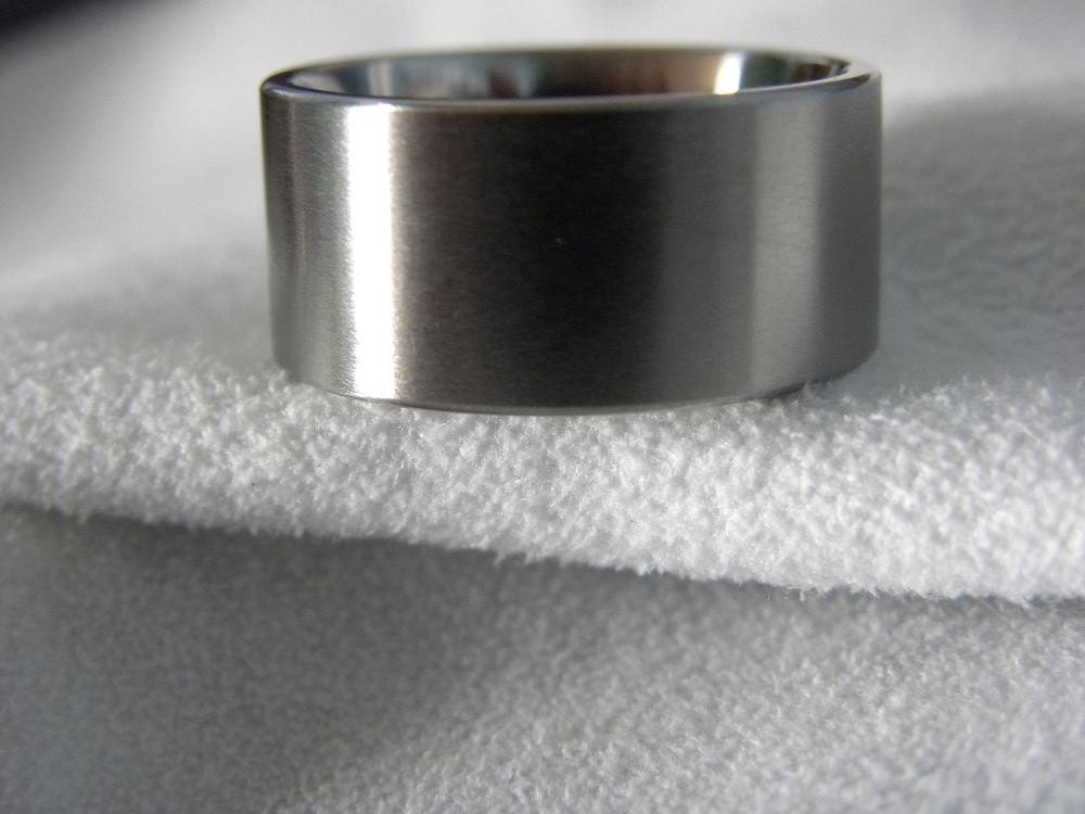 Titanium Ring Satin Finish Wide Flat Profile Band