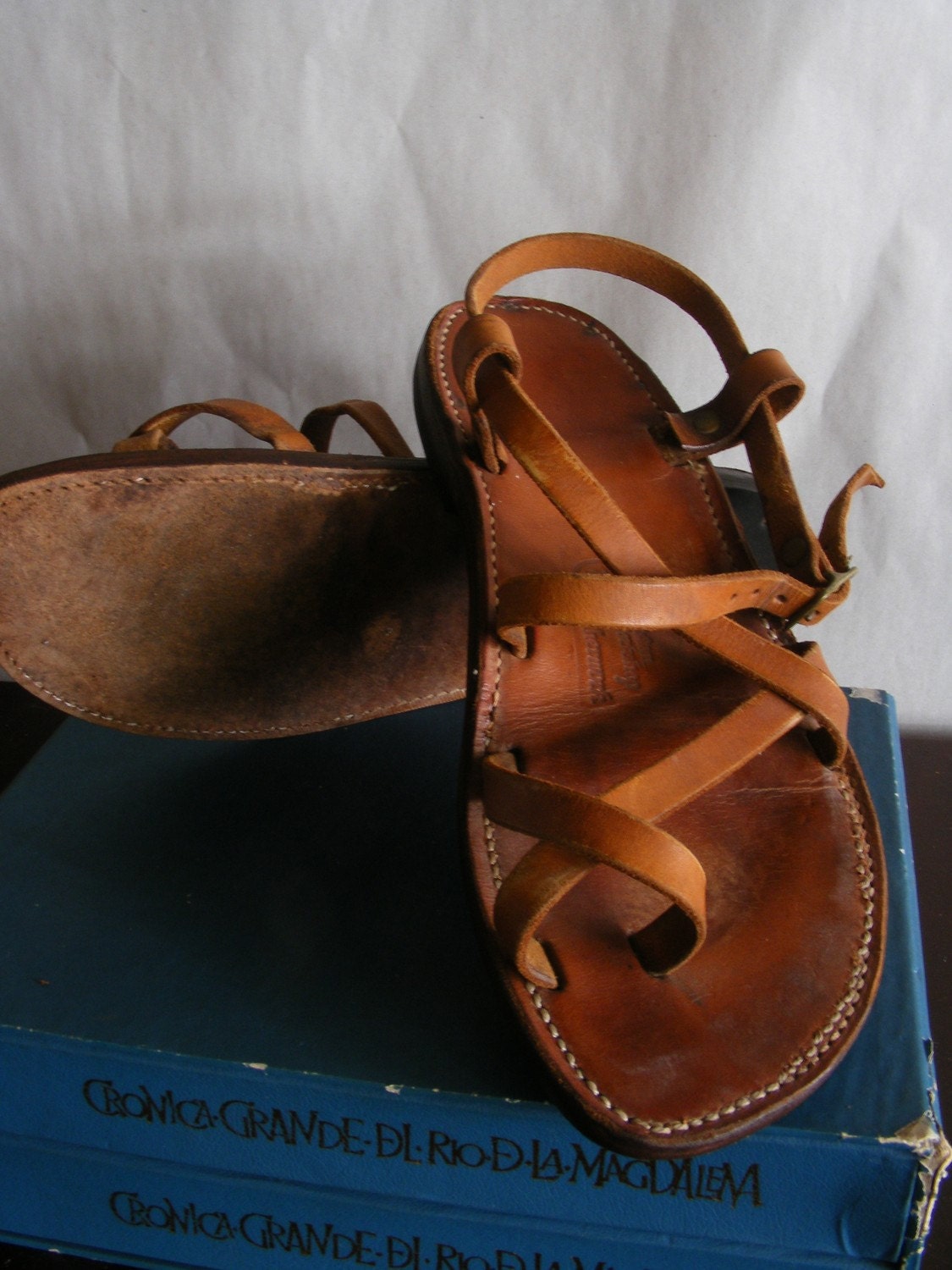 Vintage Handmade Leather Jesus Sandals by RiverBazaar on Etsy