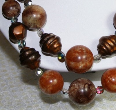 Vintage Laguna Bronze 2 Strand Beaded Necklace
