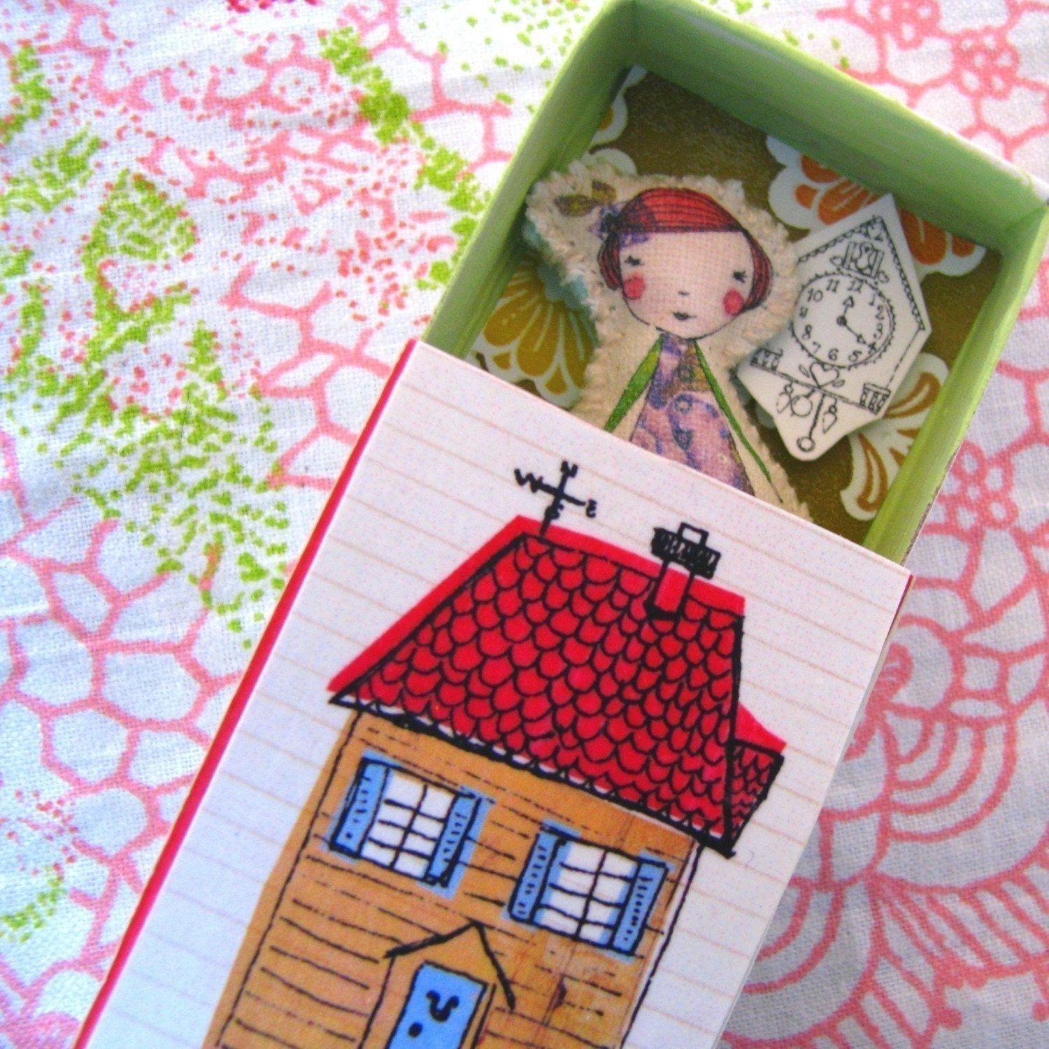 Mini camille doll in her little house