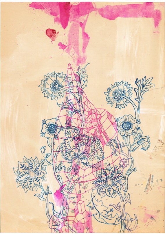 Pink Ink study - fine art archival print by Sweet William