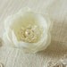 Bridal Mini Ivory Hair Flowers Set of Three with Pearls and Crystals "Whimsical Design"