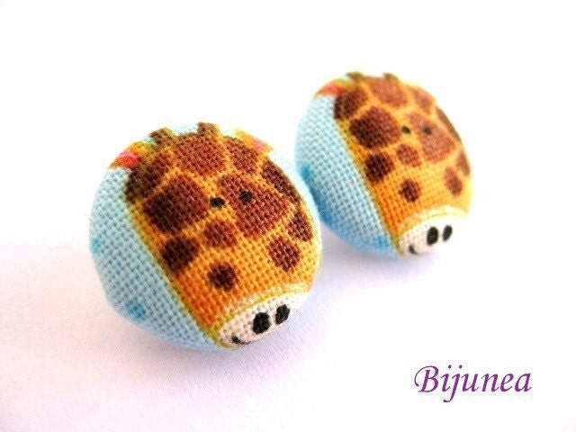 Giraffe earrings - Orange animal giraffe stud earrings - Post earrings sf319