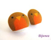 Owl earrings - Brown owl earrings - Bird owl studs - Bird owl stud earrings - Owl posts - Owl post earrings sf485