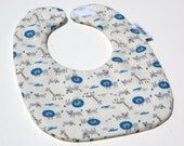 Sweet Blue and Gray Lion and Giraffe Bitty Bib