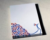 SALE - Letterpress Scratch Pad - Peacock. 100 percent PCW paper, SP9C1