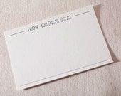 Letterpress Thank You Cards - Check. Bamboo paper, kraft envelopes, set of 8 flat cards in kraft bottomed box. V6-13T