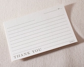 Letterpress Thank You Cards - Receipt. Bamboo paper, kraft envelopes, set of 8 flat cards in kraft bottomed box. V6-15T