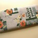 vintage orange, yellow and green on gray barkcloth fabric on original bolt