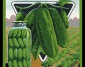 3 Different Vegetable Seed Packet Refrigerator Magnets - Cukes Radish Celery