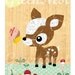 Cute forest friends -  Deery and Butterfly  collage poster  print