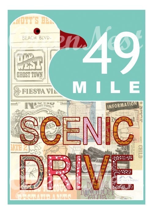 Aqua San Francisco 49 Mile Scenic Drive Collage Poster Print