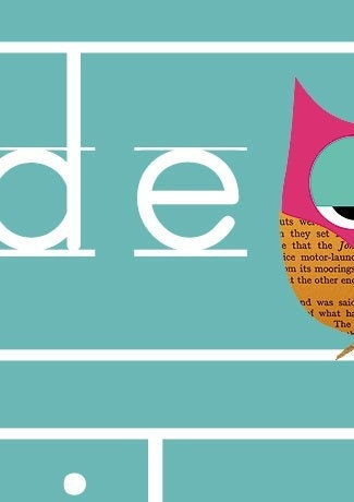 Learn ABC with cute animals- Owl, Squirrel, bee and Little Treehouse blue educational poster print