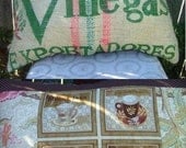 BURLAP Coffee  SACK Latte PILLOW Medium