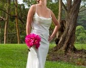 Hemp silk bias wedding gown