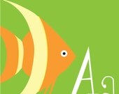 A is for Angel Fish Animal Alphabet Print