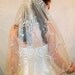Custom Couture Elegant Swarovski Beaded and Embroidered Bridal Veil White or Ivory