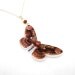 Brown Butterfly Necklace, Acrylic Pendant, Butterfly Illustration, Moth Necklace, Insect Jewelry, Animal Necklace