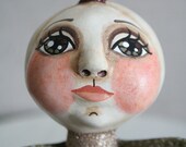 Fern - Primitive Fall White Pumpkin Fairy  Doll or Tree Topper - Appalachian Folk Art