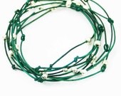 Leather Wrap Bracelet Forest Green and Sliver "Cameron" Triple Wrap Leather Bracelet Sundance Jewelry