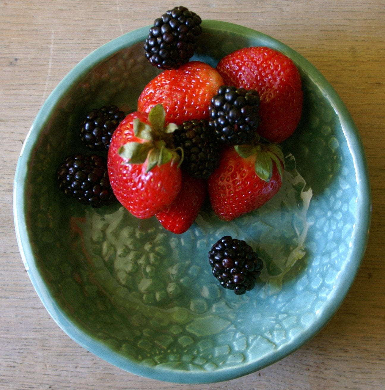 Azul Biscuit Bowl - medium handmade bowl - Wobbly Plates Series