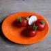 SALE: Orange Tapas Croutons - small oval dish - ceramic - Wobbly Plates Series