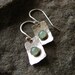 Modern. Sterling Silver Tablet earrings with sweet pale green aventurine stones