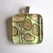 Green Treetop - Square Glass Nature Art Pendant