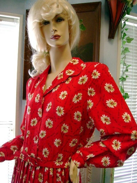 Vintage 70s 80s dress He love me He loves me not melissa petite belt size 10 valentine