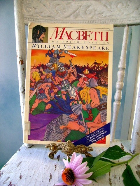 vintage 80s macbeth folio edition book william shakespeare play