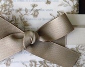 Wedding Invitation - Vellum Gold Leaf and Cream w/ grosgrain ribbon. Bridal shower, baby shower, sweet sixteen, bat mitzvah