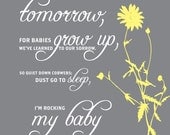 Modern Nursery Art Print 8X10 (cleaning and scrubbing poem: gray flower)