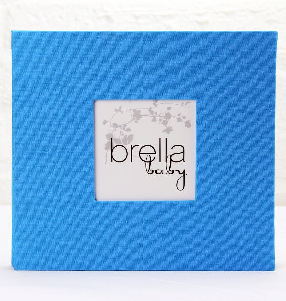 Modern Baby Memory Book (CHARLIE in Aqua) SALE PRICE