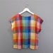 vintage CHECKERED plaid colorful shirt M L