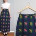 1970s UNICORNS colorful maxi skirt M
