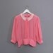 vintage LACE COLLAR pink blouse S M