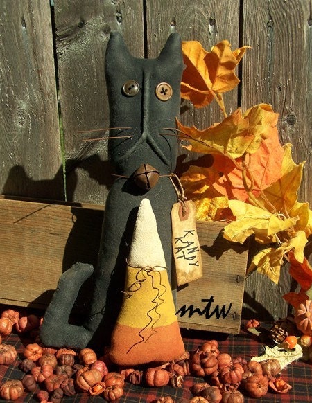 Primitive Grungy Kandy Korn KItty Hand stitched OFG TEAM